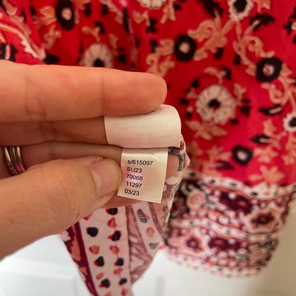 LOFT Red and White V-Neck Midi Sundress size 2 petite - Picture 4 of 5